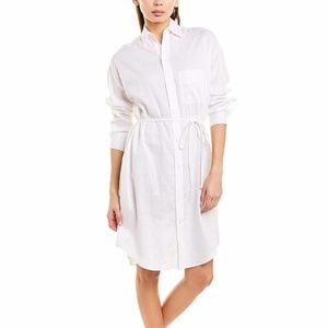 VINCE Oversized Classic White Linen Shirt Dress